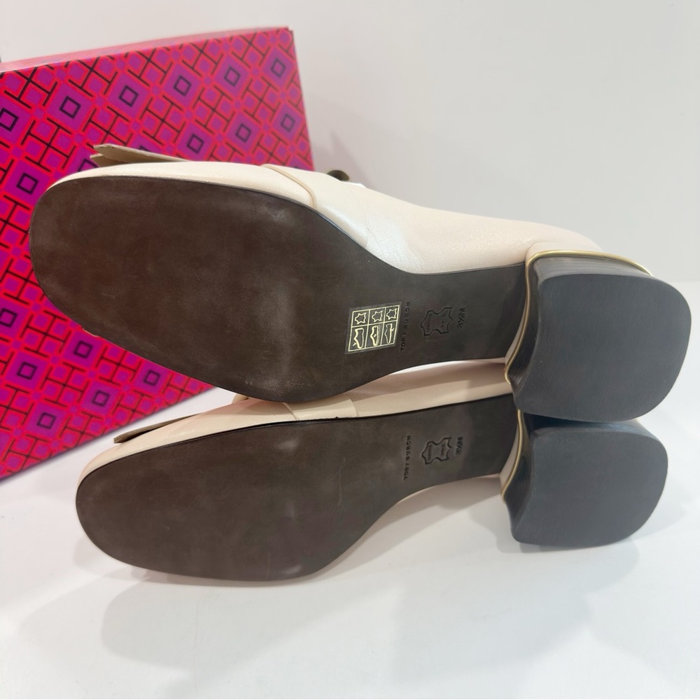 Tory Burch Womens Multi-Logo Kiltie Heeled Loafers Shoes - Picture 15 of 15